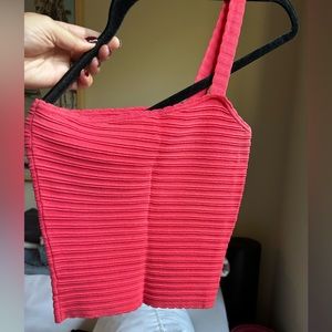 SUPERDOWN Coral Ribbed One Strap Crop Top